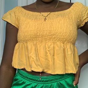 cropped ruffle top
